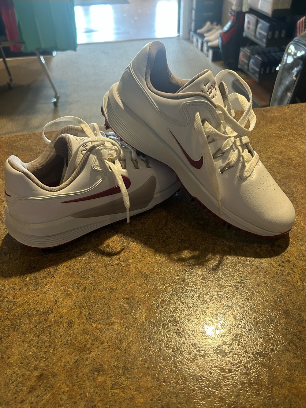 Nike Pro Tours Golf Sneakers with Maroon Swoosh - NEW